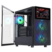 POWERBOOST PB-P4367BB USB 3.0, ATX LCD Mesh Panel, ARGB Fan, Siyah Kasa (PSU Yok)